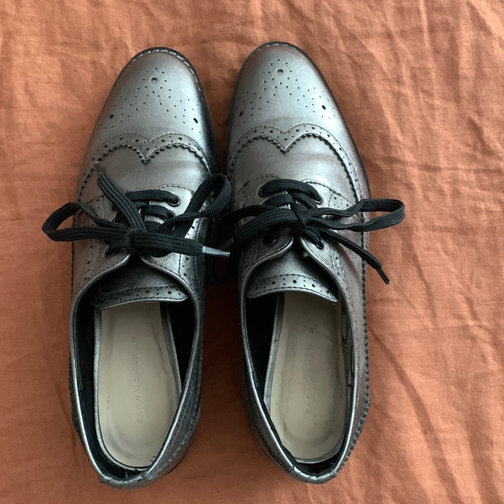 Zara metallic loafers